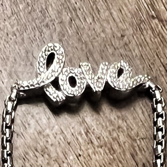 Silver, love bracelet