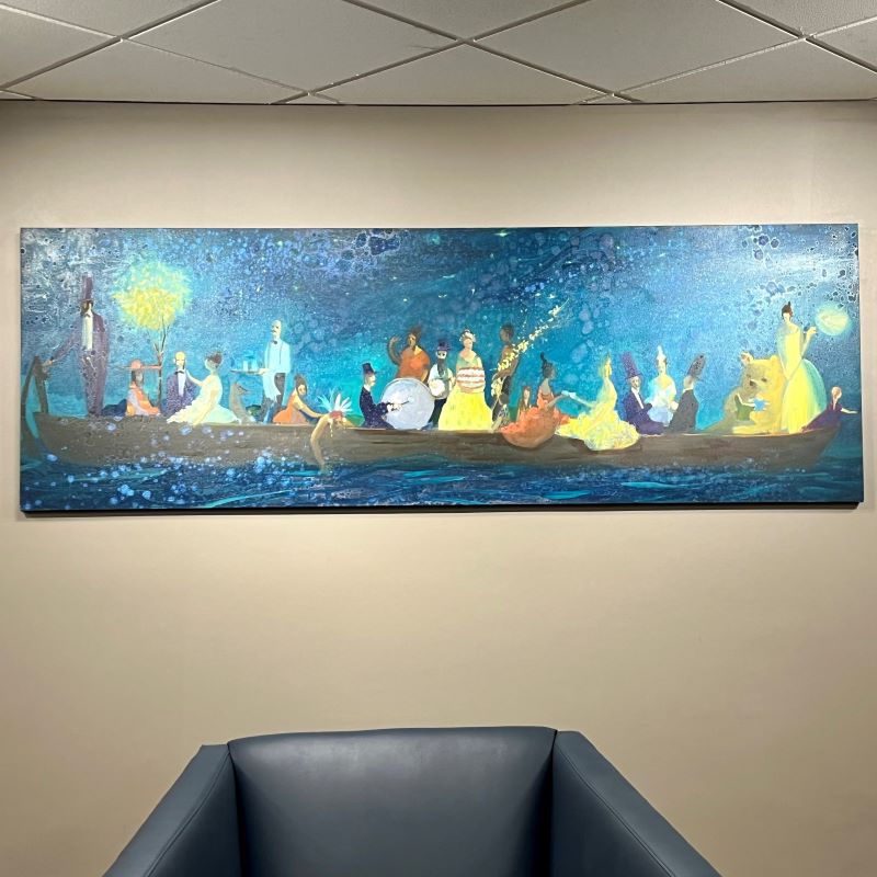 Painting by Kyle Ragsdale seen in the waiting room of Eye Specialists of Indiana