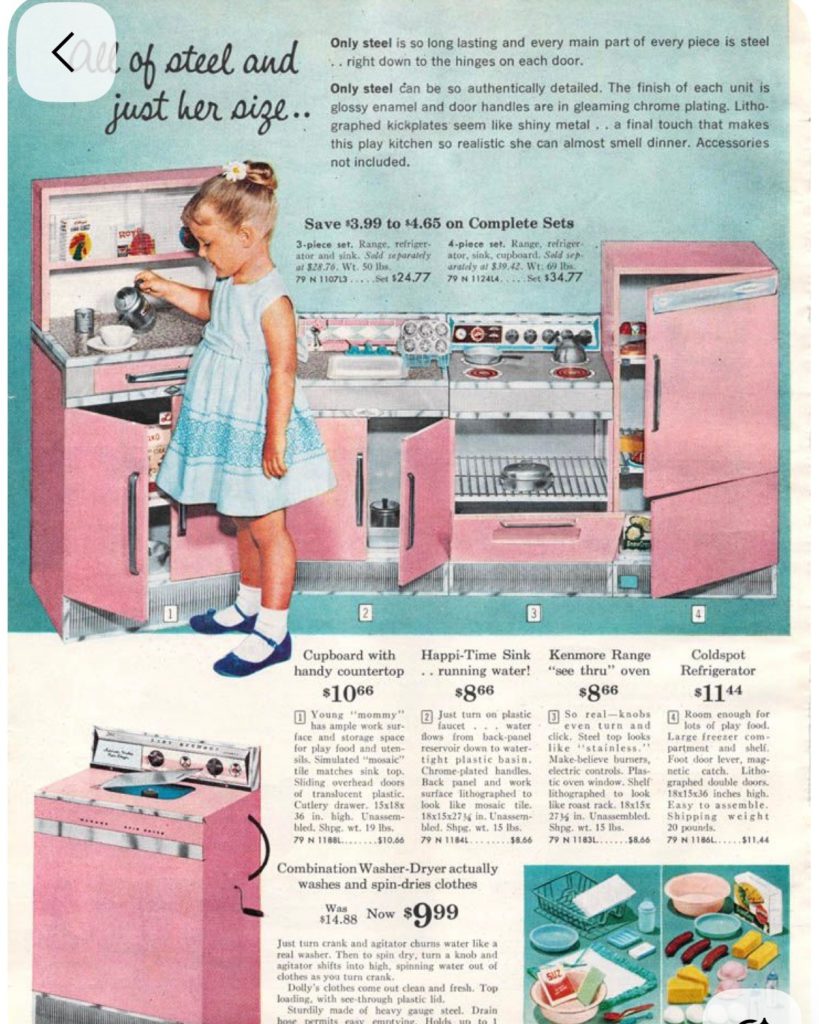 Ad for a child's kitchen play set from the 1960's