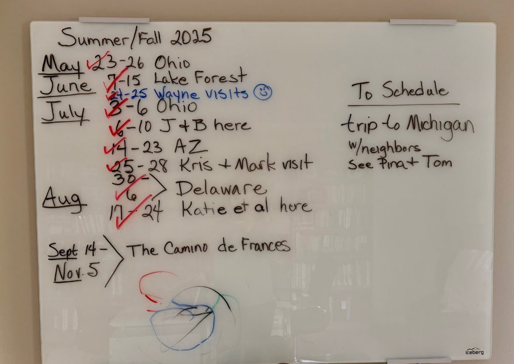 Whiteboard Schedule, Summer/Fall 2025